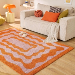 Tapis ABBY orange motif vintage 120x160 cm