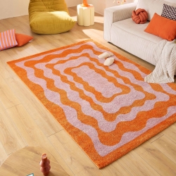 Tapis ABBY orange motif vintage 200x280 cm