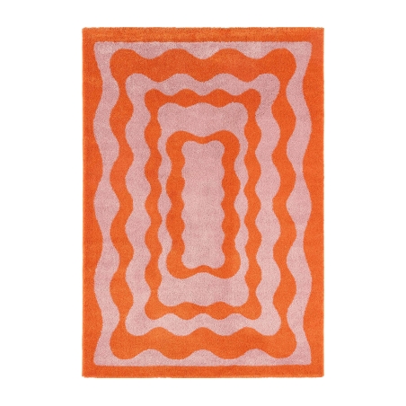 Tapis ABBY orange motif vintage 80x140 cm