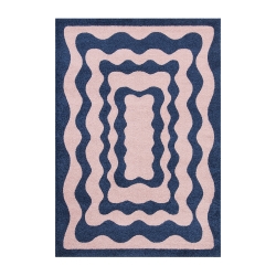 Tapis ABBY bleu motif vintage 160x230 cm