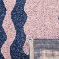 Tapis ABBY bleu motif vintage 160x230 cm