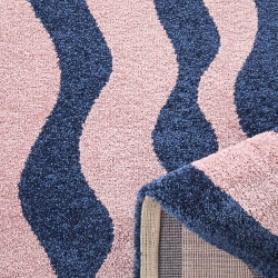 Tapis ABBY bleu motif vintage 80x140 cm