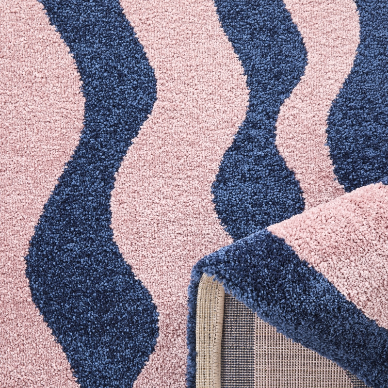 Tapis ABBY bleu motif vintage 80x140 cm