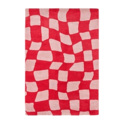 Tapis ABBY rouge motif vintage 120x160 cm