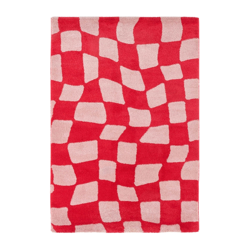 Tapis ABBY rouge motif vintage 120x160 cm