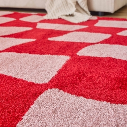 Tapis ABBY rouge motif vintage 160x230 cm