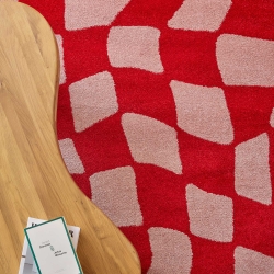 Tapis ABBY rouge motif vintage 200x280 cm