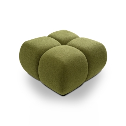 Pouf TASCA tissu bouclette vert olive