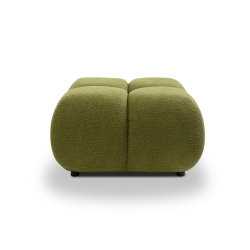 Pouf TASCA tissu bouclette vert olive