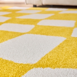 Tapis ABBY jaune motif vintage 160x230 cm