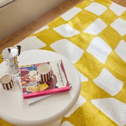 Tapis ABBY jaune motif vintage 160x230 cm