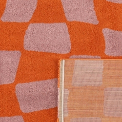 Tapis ABBY orange motif vintage 80x140 cm