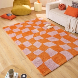 Tapis ABBY orange motif vintage 160x230 cm