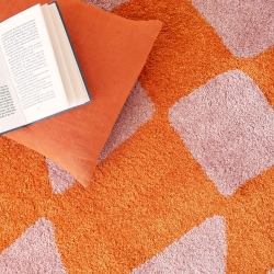 Tapis ABBY orange motif vintage 160x230 cm