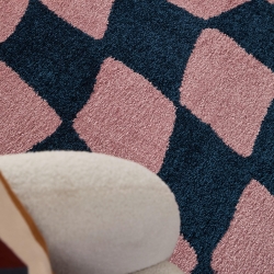 Tapis ABBY bleu motif vintage 120x160 cm