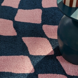 Tapis ABBY bleu motif vintage 160x230 cm