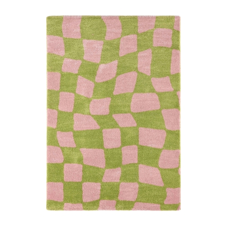 Tapis ABBY vert motif vintage 80x140 cm