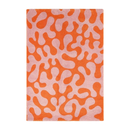 Tapis ABBY orange motif vintage 120x160 cm