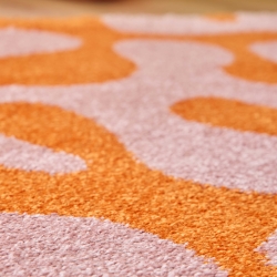 Tapis ABBY orange motif vintage 200x280 cm