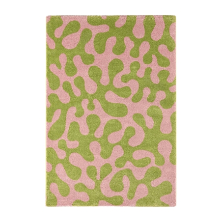 Tapis ABBY vert motif vintage 80x140 cm