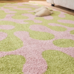 Tapis ABBY vert motif vintage 160x230 cm