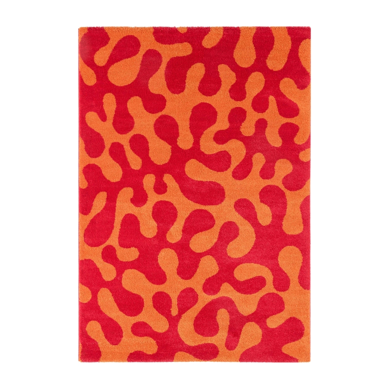 Tapis ABBY rouge motif vintage 80x140 cm