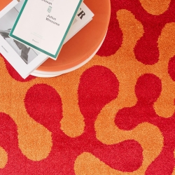 Tapis ABBY rouge motif vintage 80x140 cm