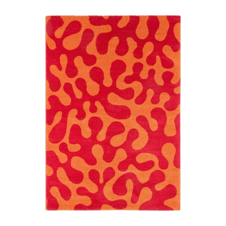 Tapis ABBY rouge motif vintage 120x160 cm