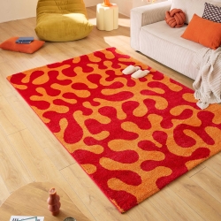 Tapis ABBY rouge motif vintage 200x280 cm
