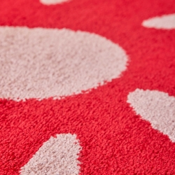 Tapis ABBY rouge motif vintage 120x160 cm