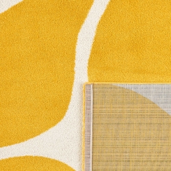 Tapis ABBY jaune motif vintage 80x140 cm