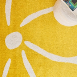 Tapis ABBY jaune motif vintage 160x230 cm