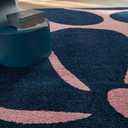 Tapis ABBY bleu motif vintage 80x140 cm