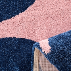 Tapis ABBY bleu motif vintage 120x160 cm