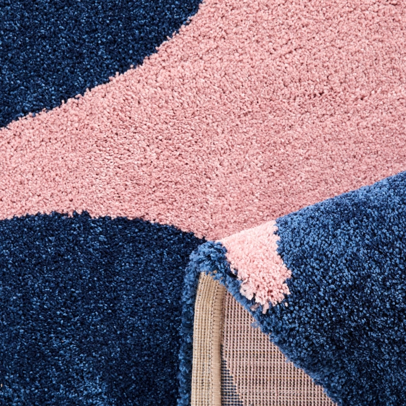 Tapis ABBY bleu motif vintage 120x160 cm