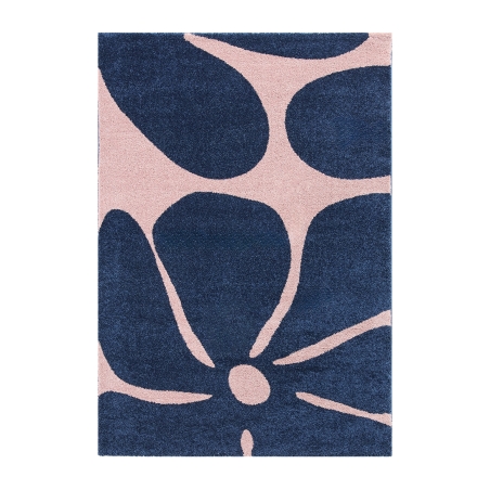 Tapis ABBY bleu motif vintage 160x230 cm