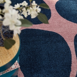 Tapis ABBY bleu motif vintage 200x280 cm