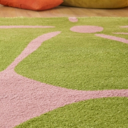 Tapis ABBY vert motif vintage 80x140 cm