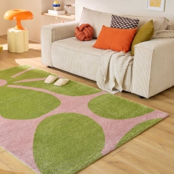 Tapis ABBY vert motif vintage 200x280 cm