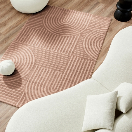 Tapis OLGA moka motif en relief 200x290 cm