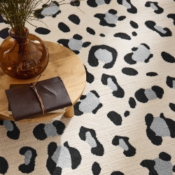 Tapis SAVA crème effet léopard 80x150 cm