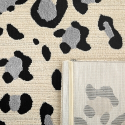 Tapis SAVA crème effet léopard 80x150 cm
