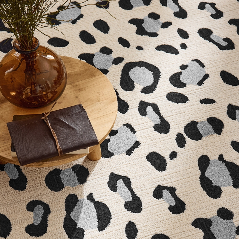 Tapis SAVA crème effet léopard 120x160 cm