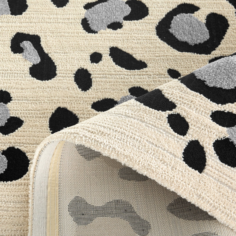 Tapis SAVA crème effet léopard 160x230 cm