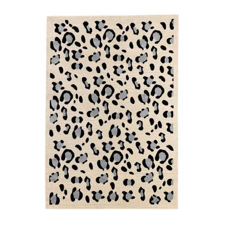 Tapis SAVA crème effet léopard 200x290 cm