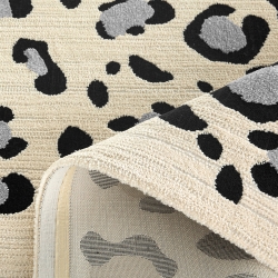 Tapis SAVA crème effet léopard 200x290 cm