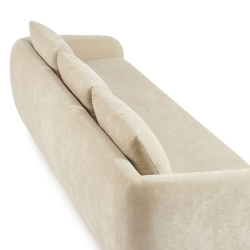 Canapé droit PAZ déplimousse 3 places tissu chenille beige
