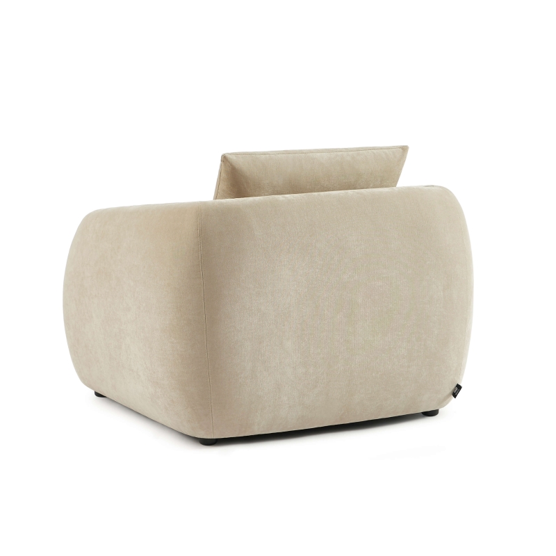 Fauteuil PAZ déplimousse tissu chenille beige