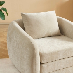 Fauteuil PAZ déplimousse tissu chenille beige
