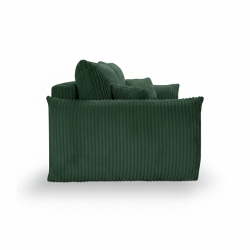 Canapé droit convertible GLORIA 3 places velours côtelé vert kaki
